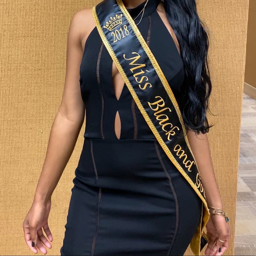 Formal gown by aqua.